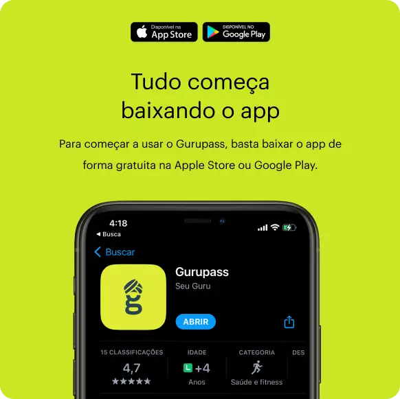 Tudo começa baixando o app